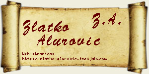 Zlatko Alurović vizit kartica